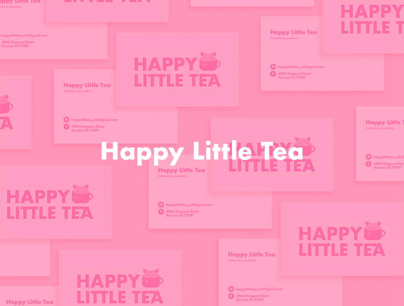 Tarjetas de presentación de la marca Happy Little Tea